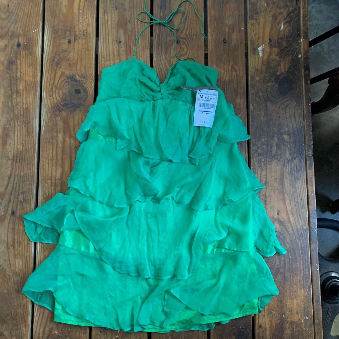 Zara green babydoll dress Clearance