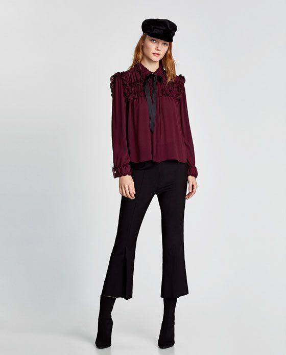 zara ruffled shirt