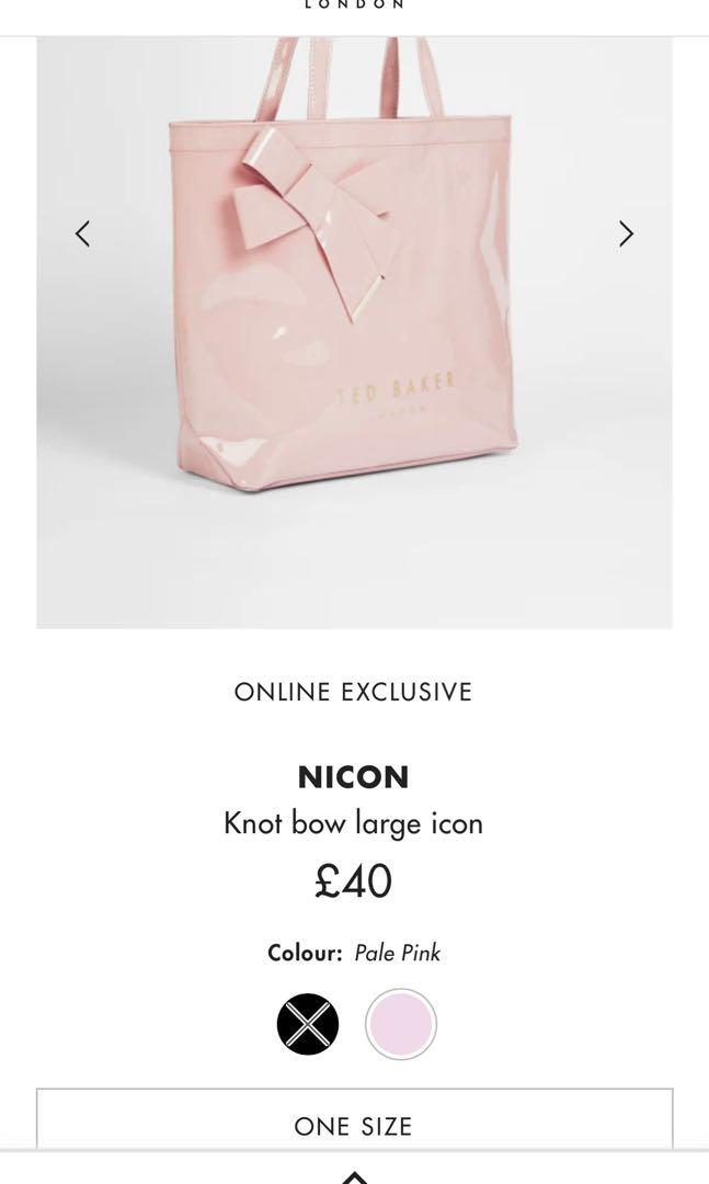 Ted Baker Nicon Knot Bow Large Icon Bag Pink