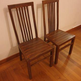 2 high back  dining chairs