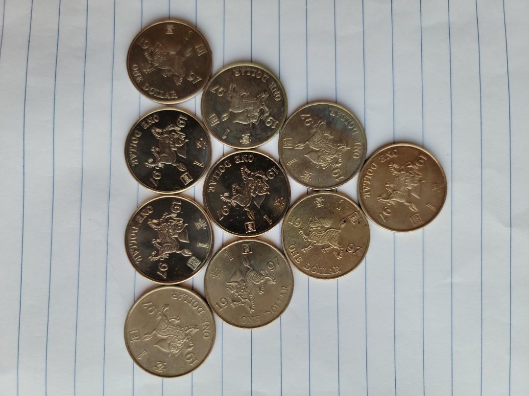 97年特別版1元硬幣10個, 興趣及遊戲, 收藏品及紀念品, 錢幣- Carousell