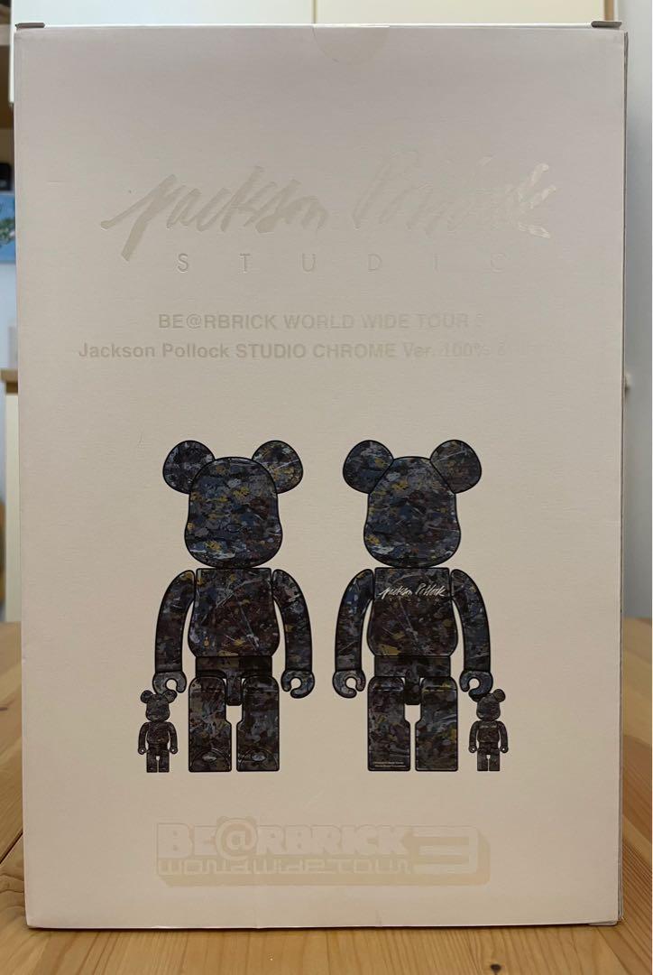 現貨Bearbrick Jackson Pollock Chrome Ver. 100% & 400%, 興趣及遊戲