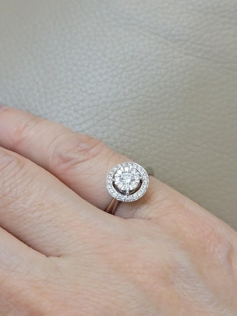 周生生鑽石介指Chow Sang Sang Diamond Ring 共0.39卡39份, 名牌, 飾物 