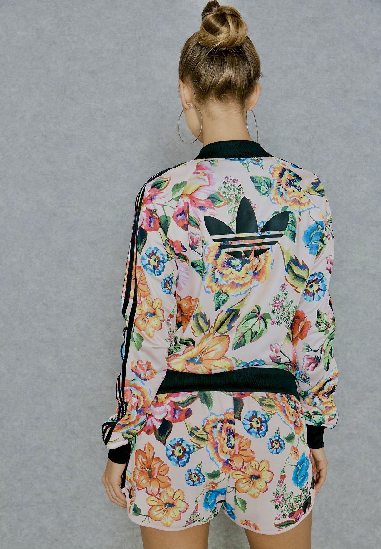 Adidas jacket sales flowers