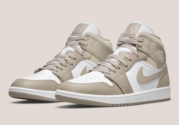 Air Jordan 1 Mid Light Bone Linen Men s Fashion Footwear