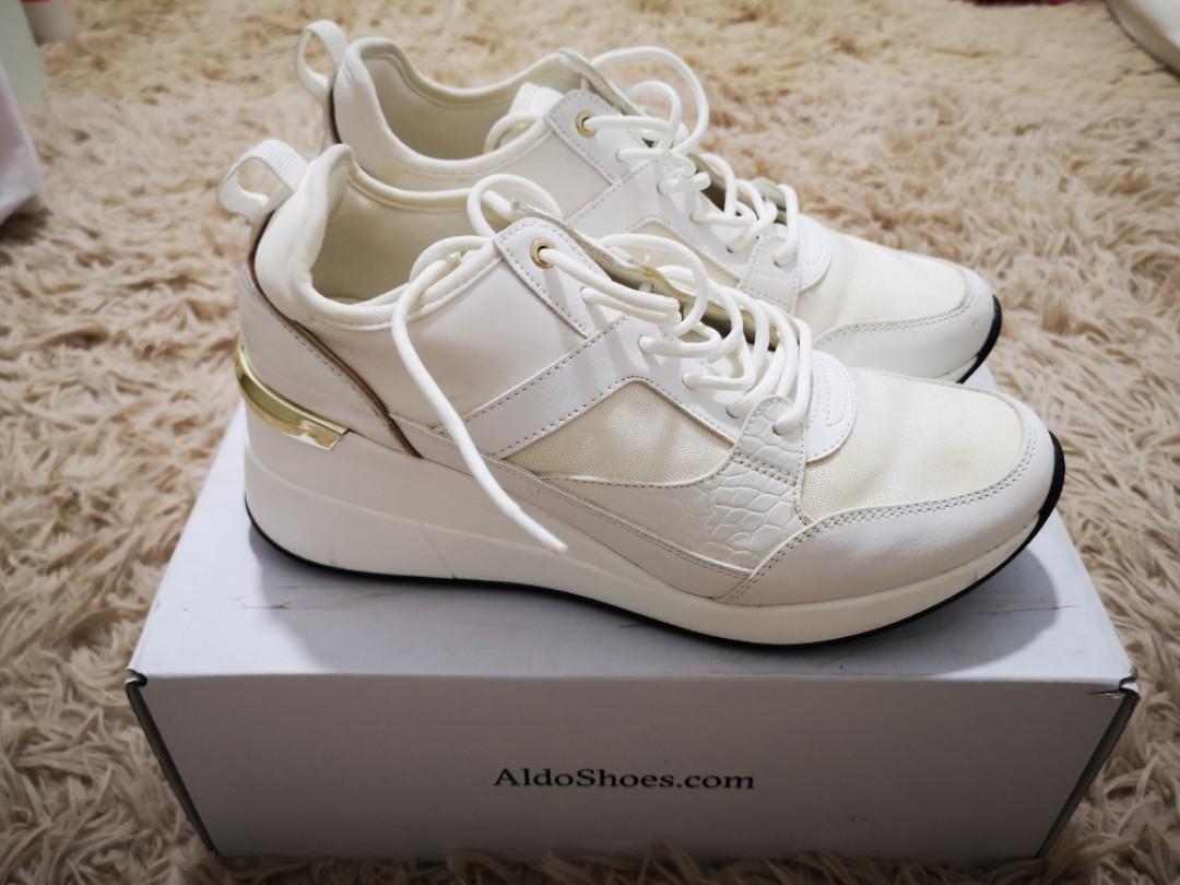 Aldo white wedge sneakers hotsell