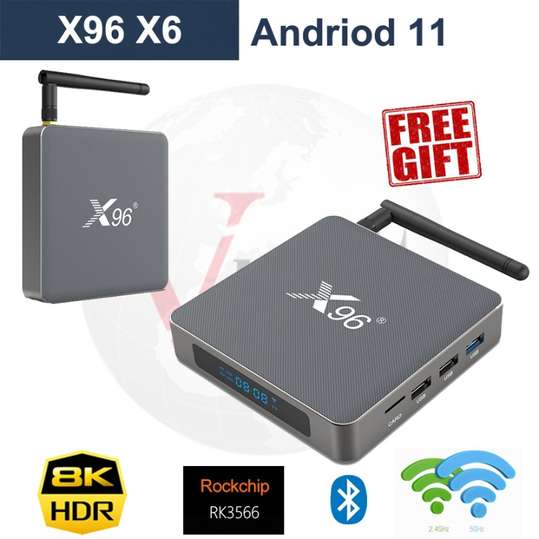 VONTAR 8GB RAM 128GB X96 X6 TV Box Android 11 RK3566 Support 4K 2T2R MIMO  Dual