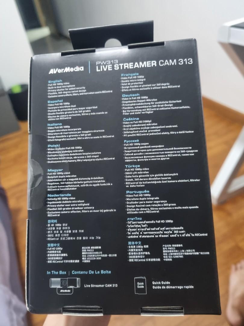 AverMedia Stream Webcam PW313, Computers & Tech, Parts & Accessories ...