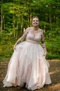 Blush & Rose Gold Wedding Dress