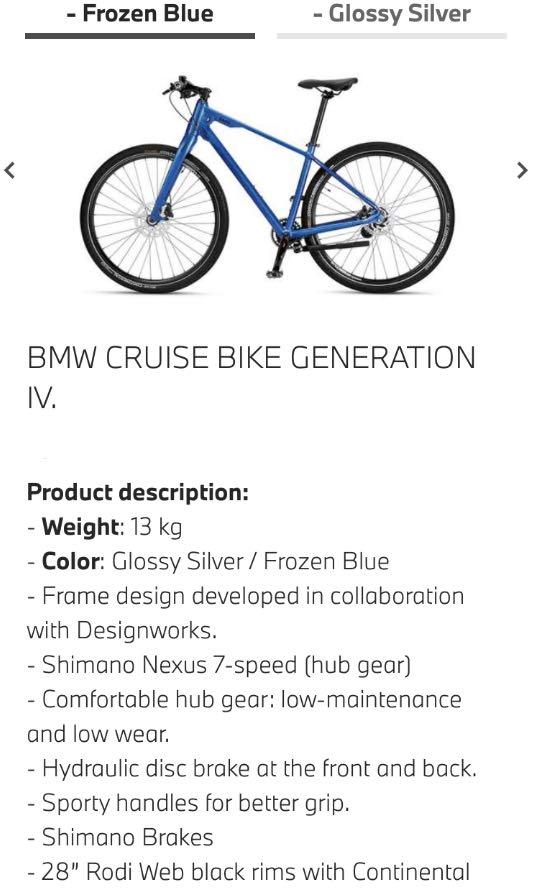 bmw cruise bike frozen blue