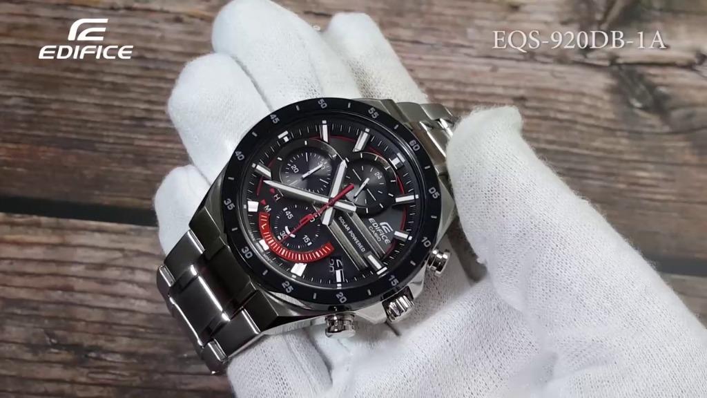 Casio Edifice EQS 920DB 1A Solar Powered Chronograph Analog Men s