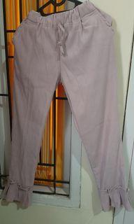 Celana / pants bludru pink pastel