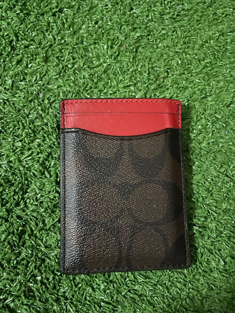 Coach Card Holder w Money Clip, Luxury, Bags & Wallets on Carousell