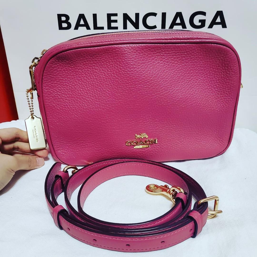 like New COACH Dark Pink Crossbody Bag Gold HW Luxury Bags