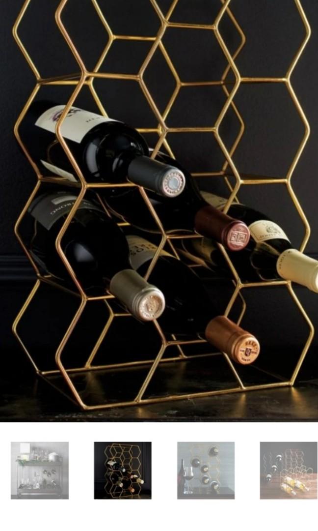 Crate and barrel gold wine rack online