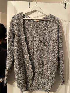 Garage Speckled Grey Cardigan Sweater