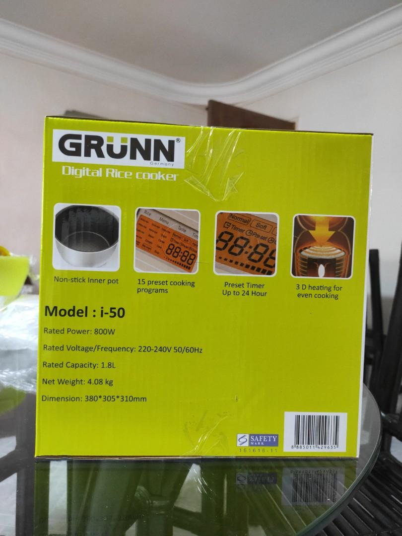 Grunn i50 Digital Rice Cooker, TV & Home Appliances, Kitchen