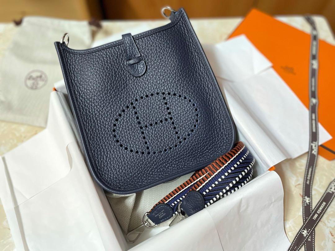 hermes mini evelyne bleu nuit