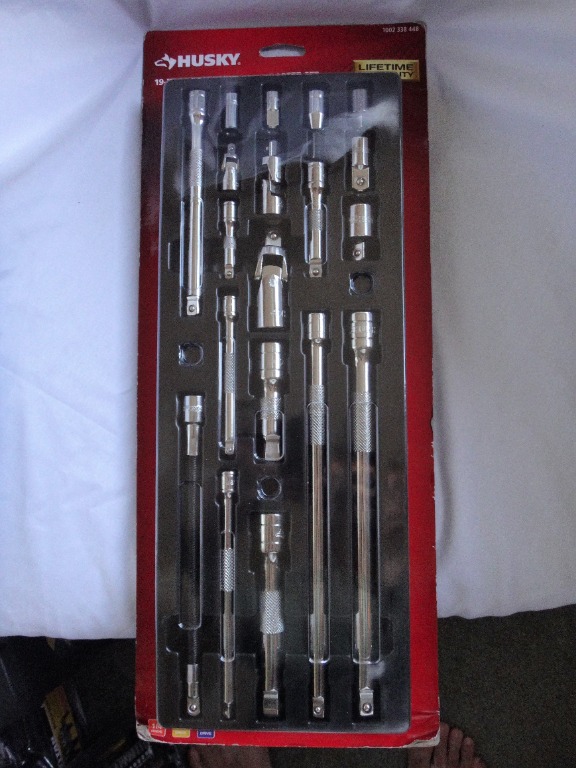 Husky 19PC Mechanics Tool Set Extension Adapter Set HACCY19PC NewUSA
