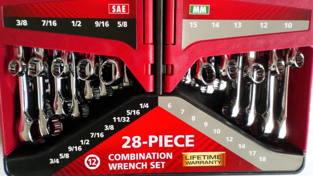 Husky Wrench Set 28Piece Combination SAE Metric NewUSA, Furniture