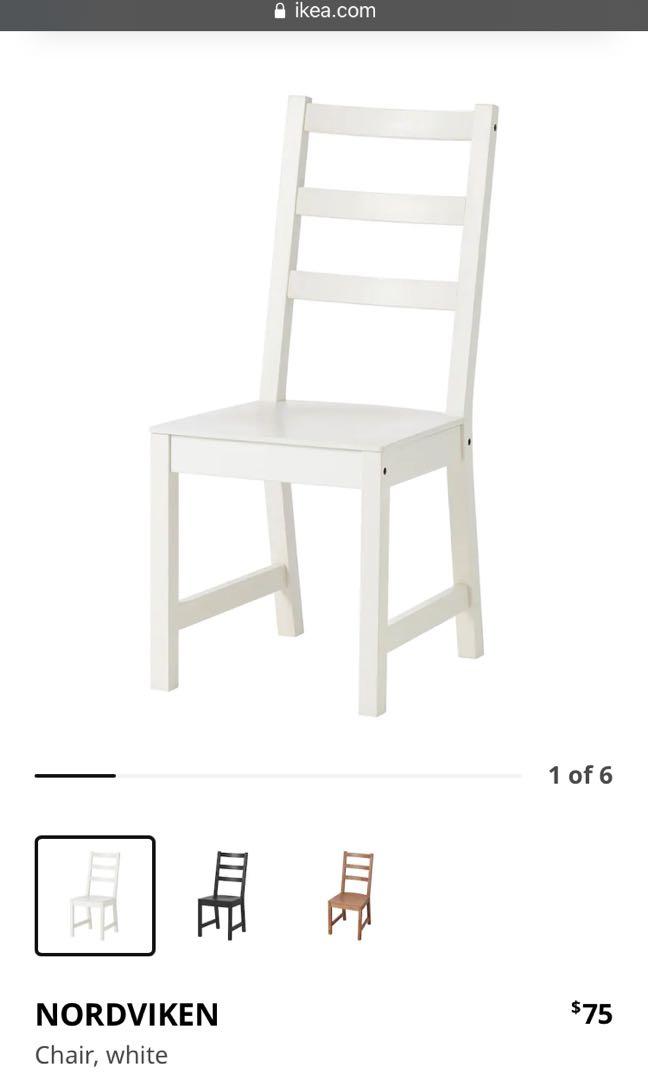 IKEA Dining Chair NORDVIKEN (White), Furniture & Home Living, Furniture, Chairs on Carousell