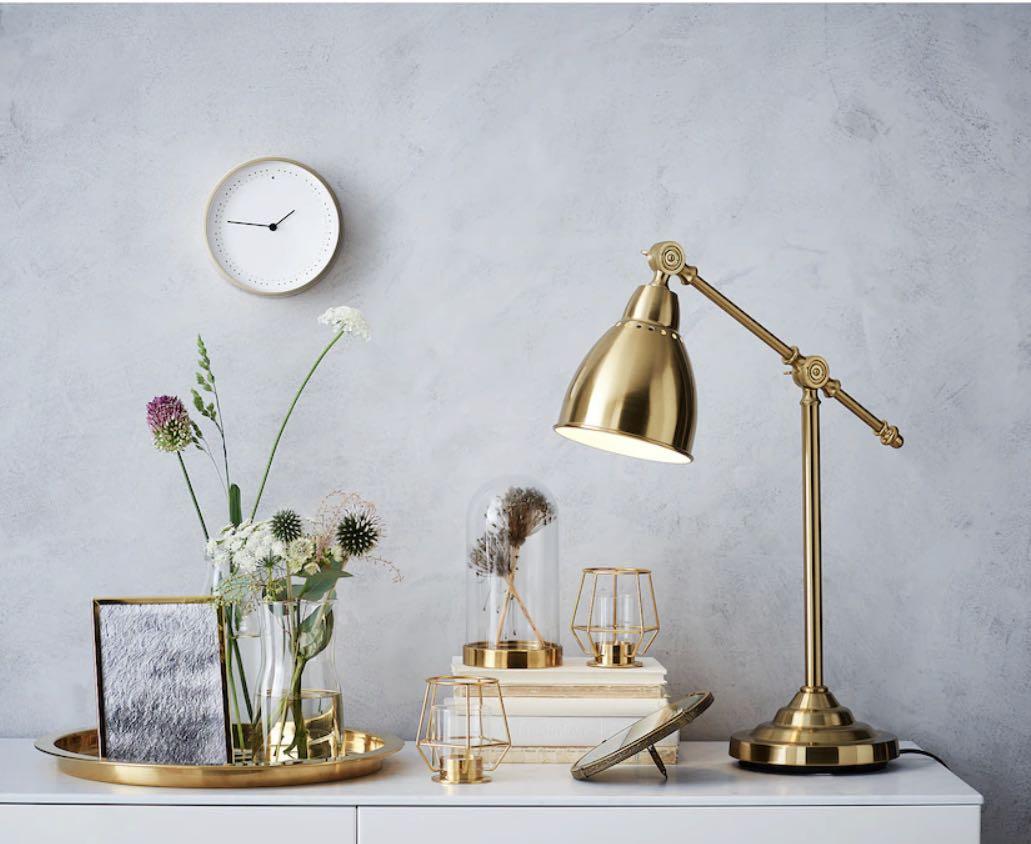IKEA gold table lamp, Furniture & Home Living, Lighting & Fans ...