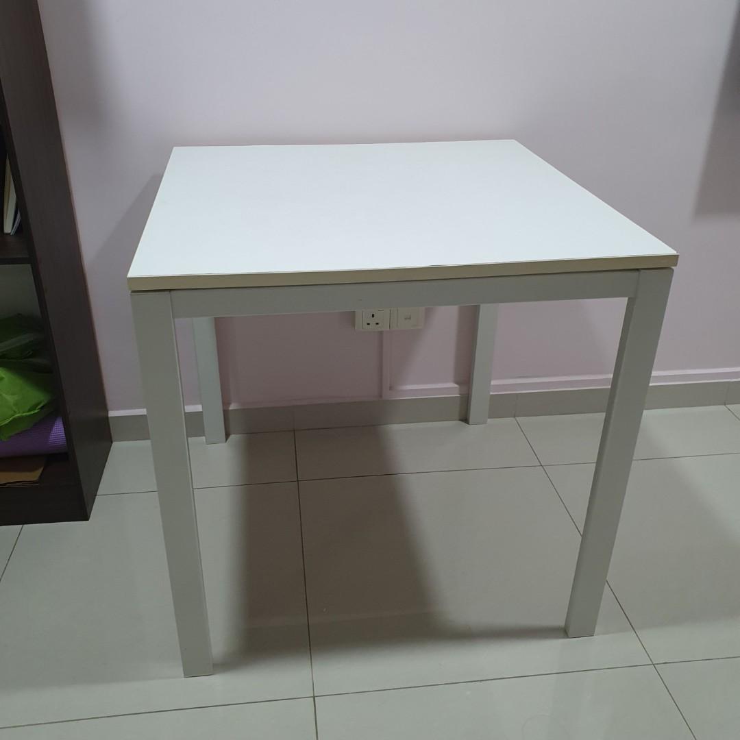 IKEA square table, white table, 75cm x 75cm, Furniture & Home Living ...