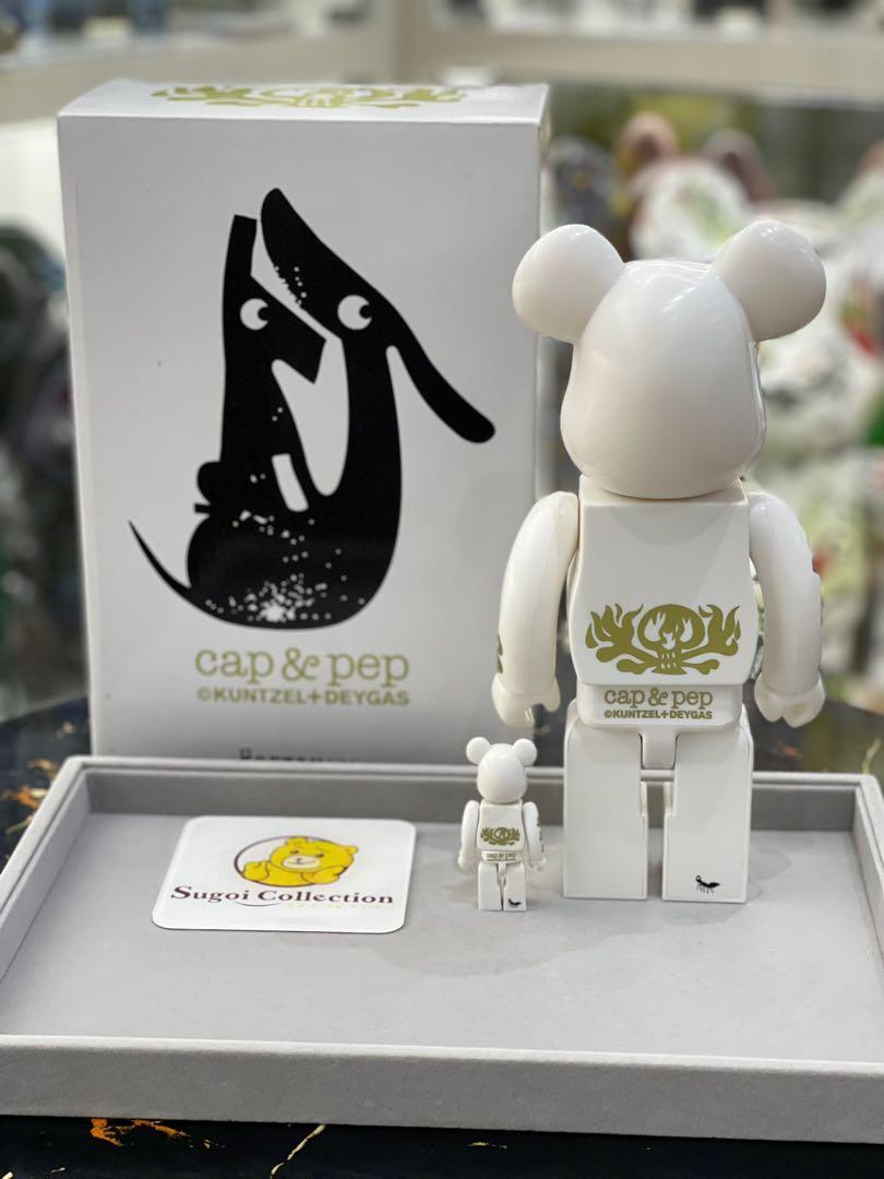 [In Stock] BE@RBRICK x Cap & Pep 400% White bearbrick