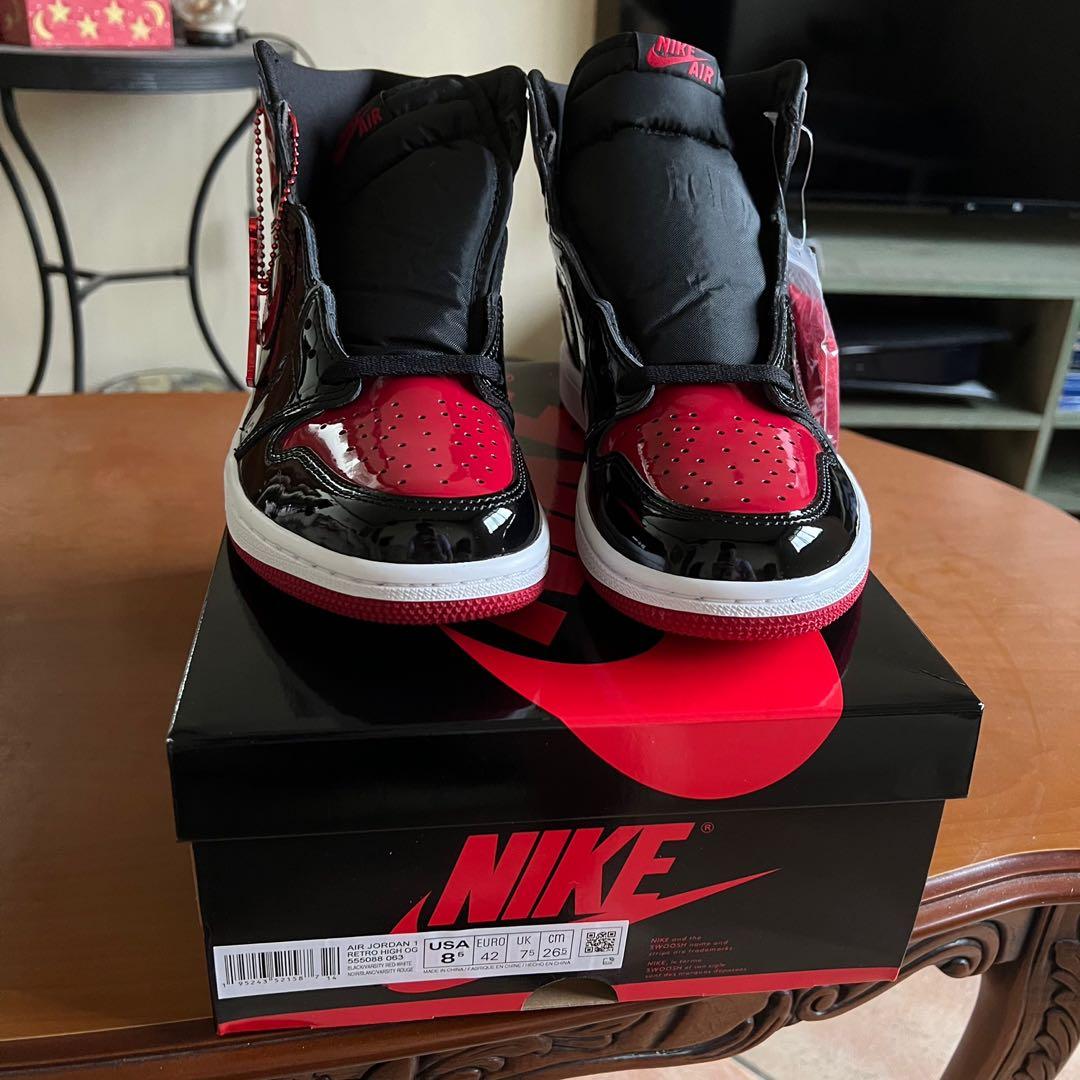 black and red jordan 1 patent