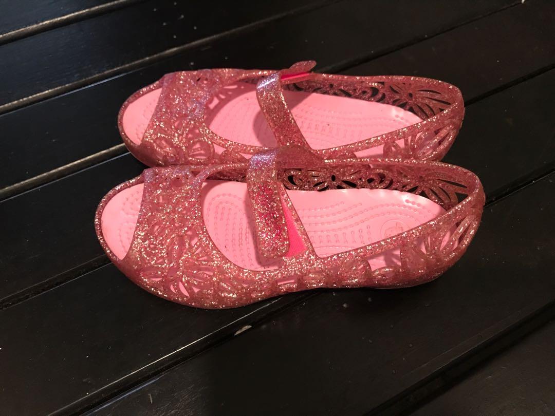 Glitter 2024 pink crocs