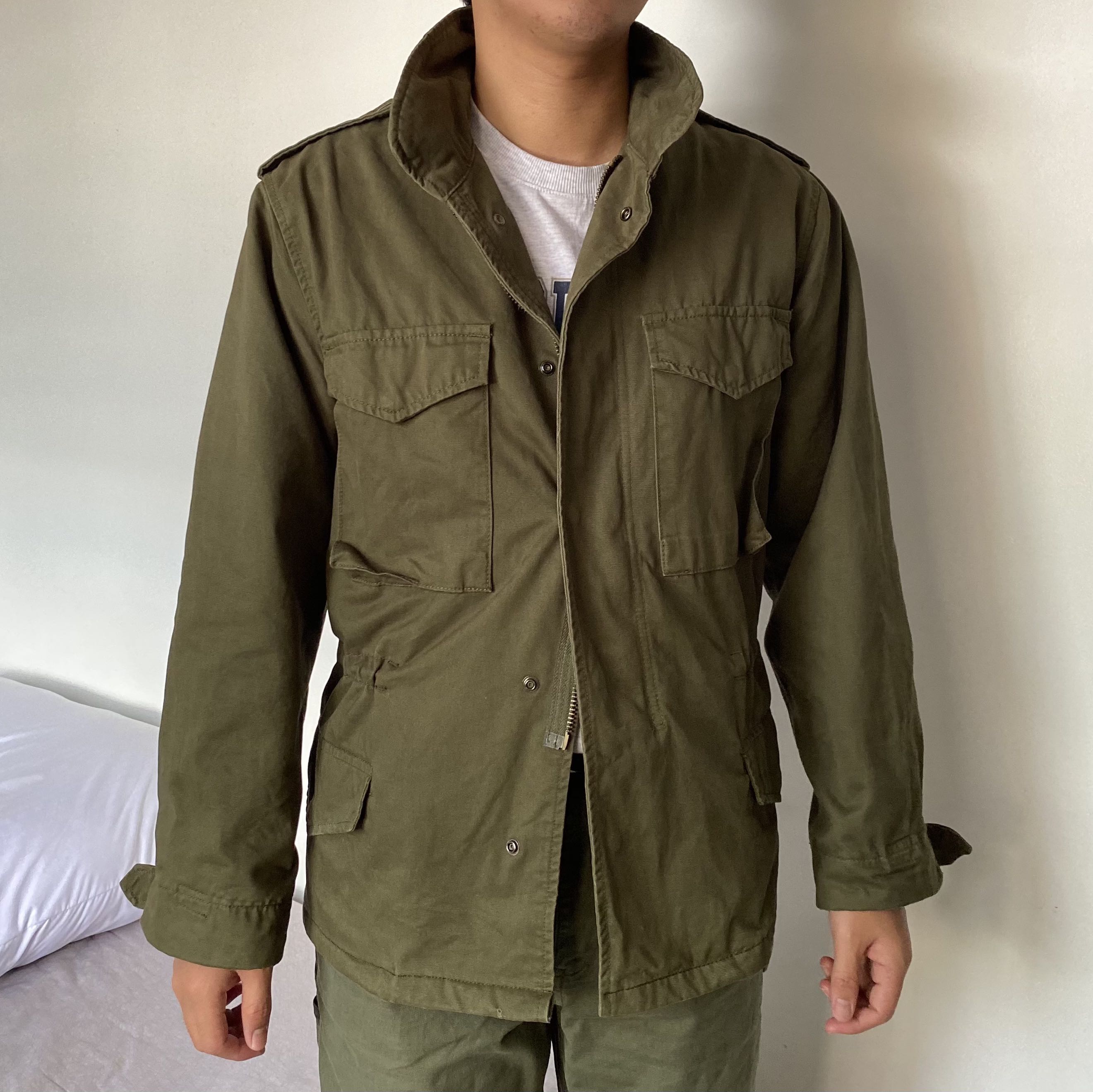 John Ownbey Men's M-65 US Military Field Jacket with Hood, Water John Ownbey Men's M-65 US Military Field Jacket with Hood, Water