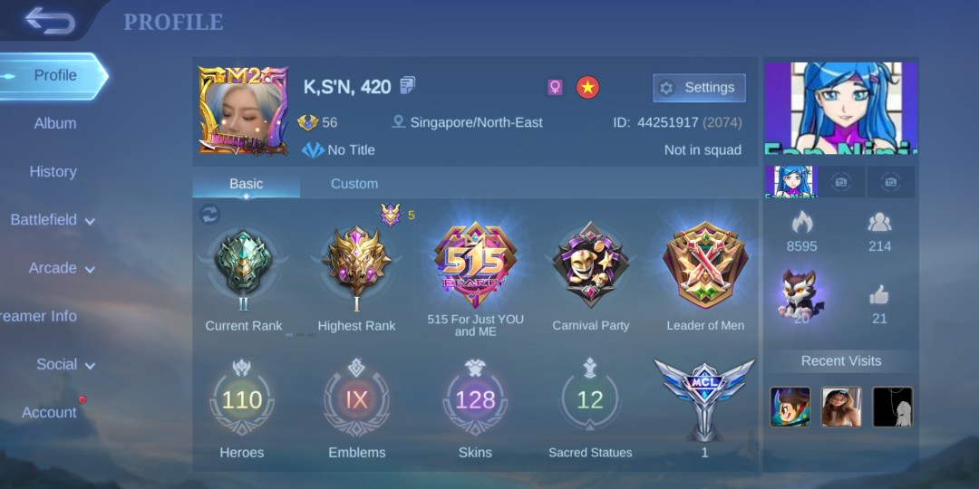 Mobile legend account, Video Gaming, Video Games, Others on Carousell