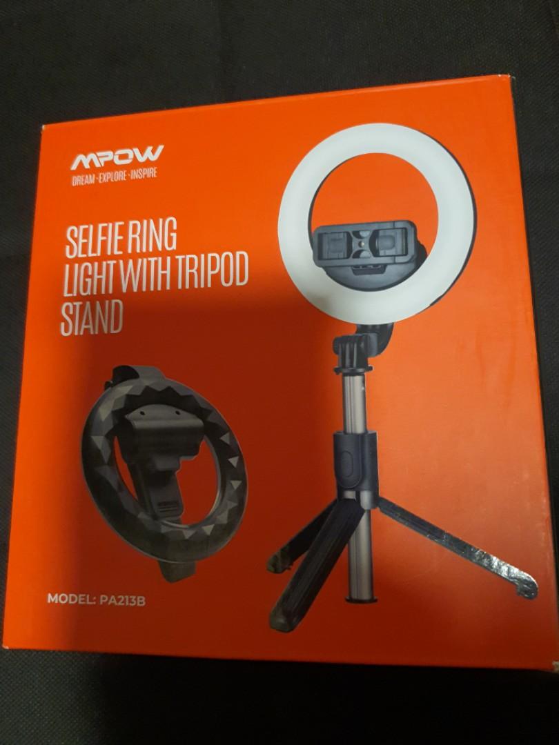 mpow selfie ring light with tripod stand