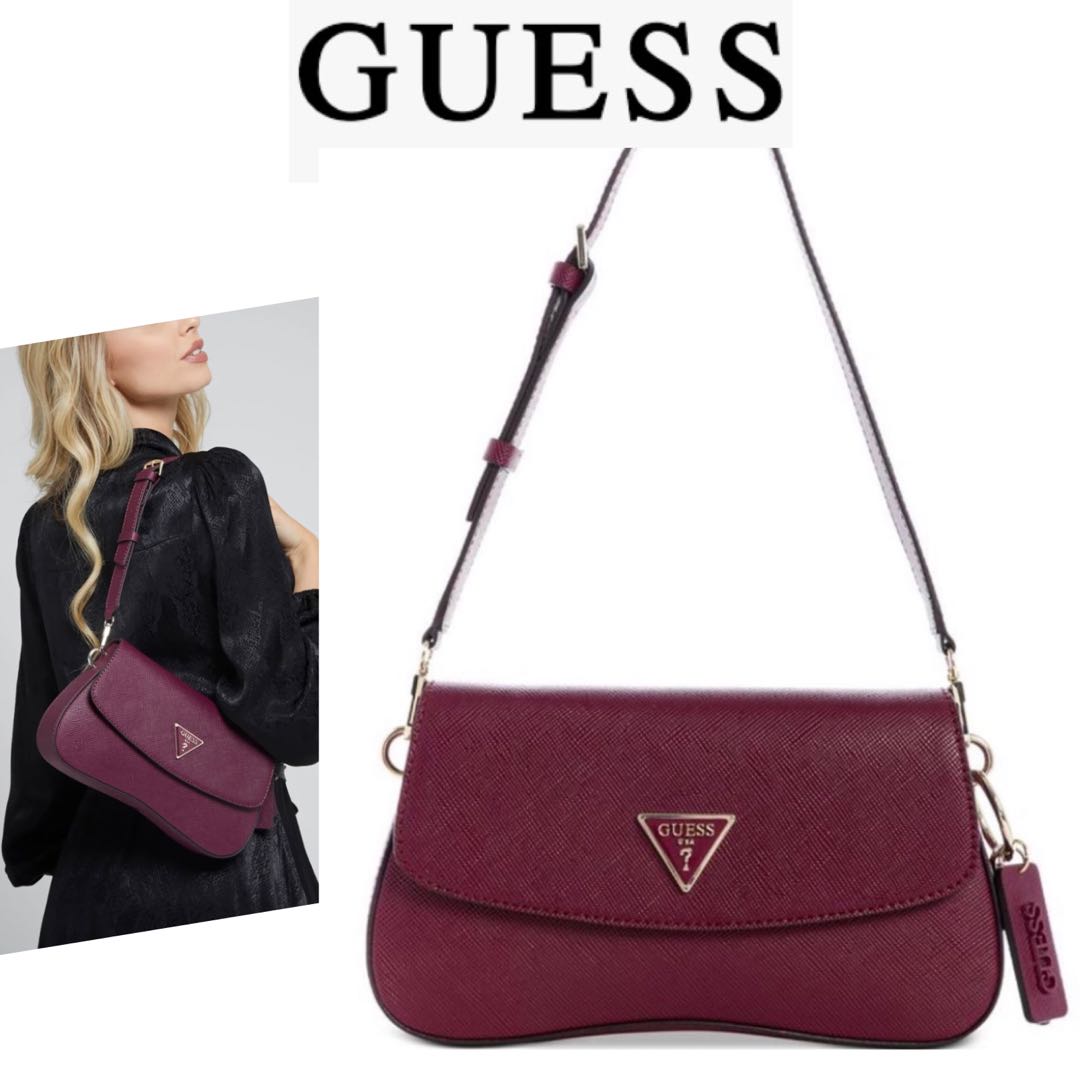 Burgundy sales guess handbag