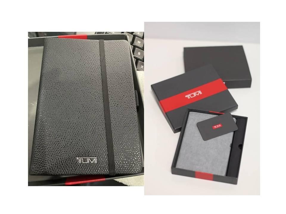 Tumi leather on sale notebook