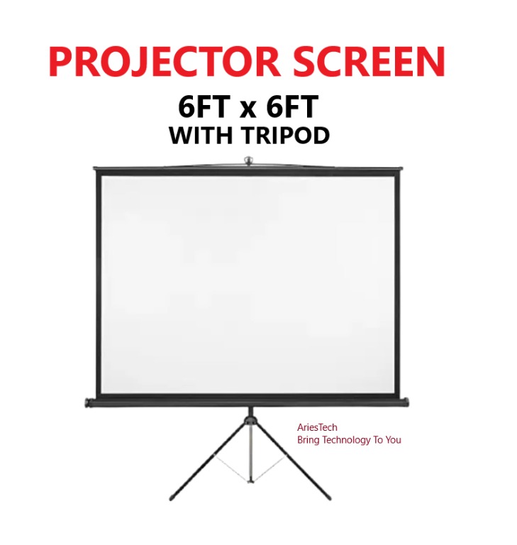 NEW Projector screen with tripod stand, 6FT X 6FT projector Display