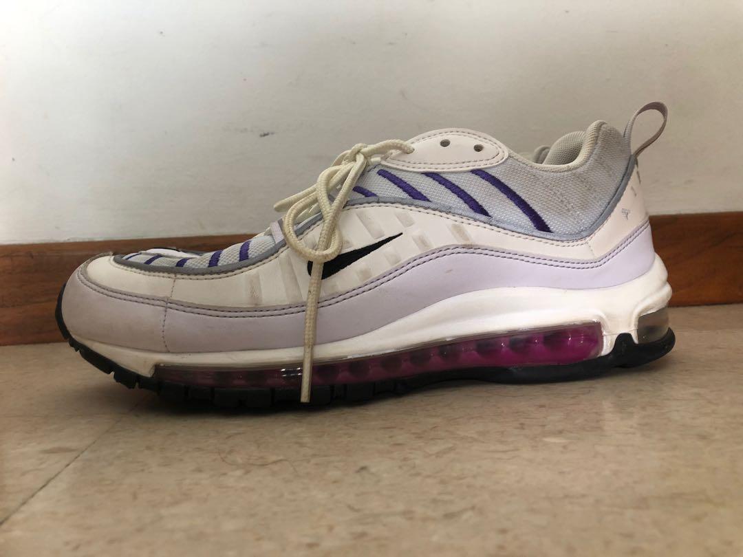 Nike Air Max 98 Football Grey Purple Women s Fashion Footwear