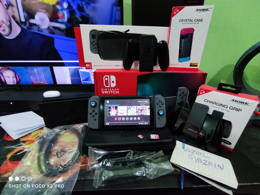 Nintendo Switch V2 Battery Enhanced + Accessories, Video Gaming, Video