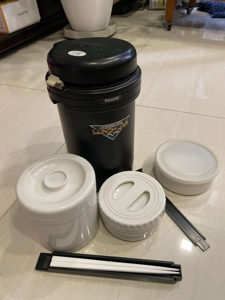 Peacock Vacuum Lunch Box with chopsticks Furniture Home Living