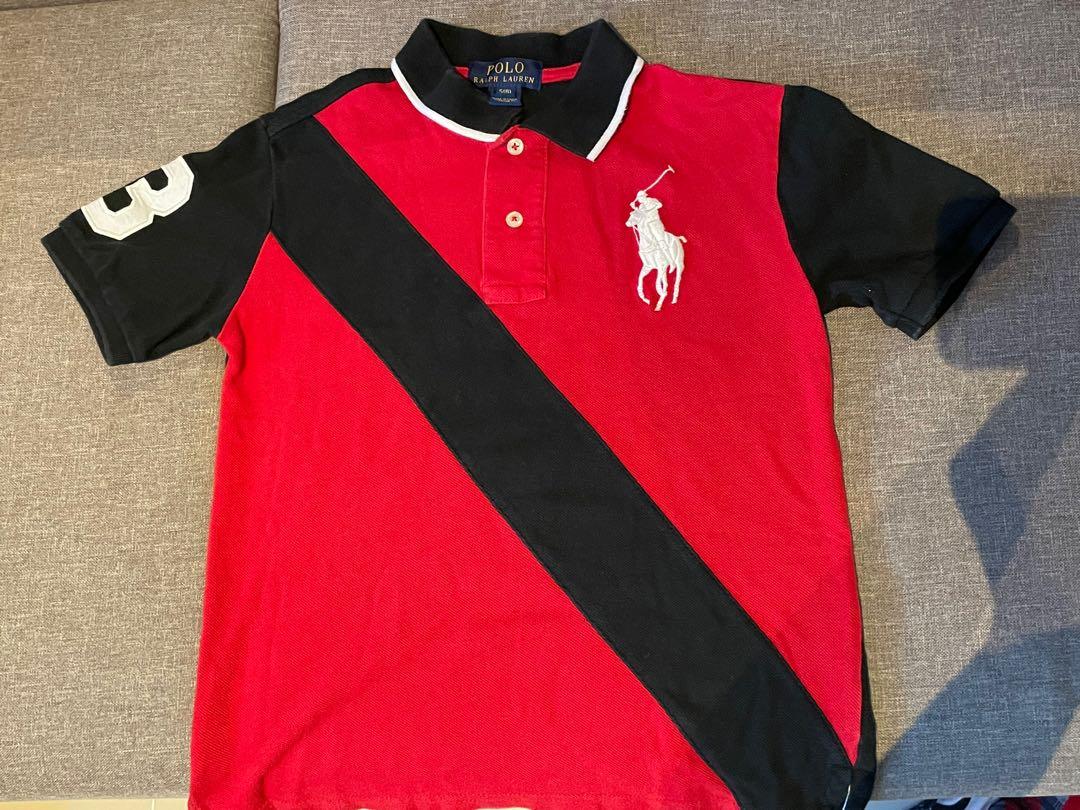 POLO Ralph Lauren S(8) Red Black Top, Men's Fashion, Tops & Sets, Tshirts & Polo  Shirts on Carousell
