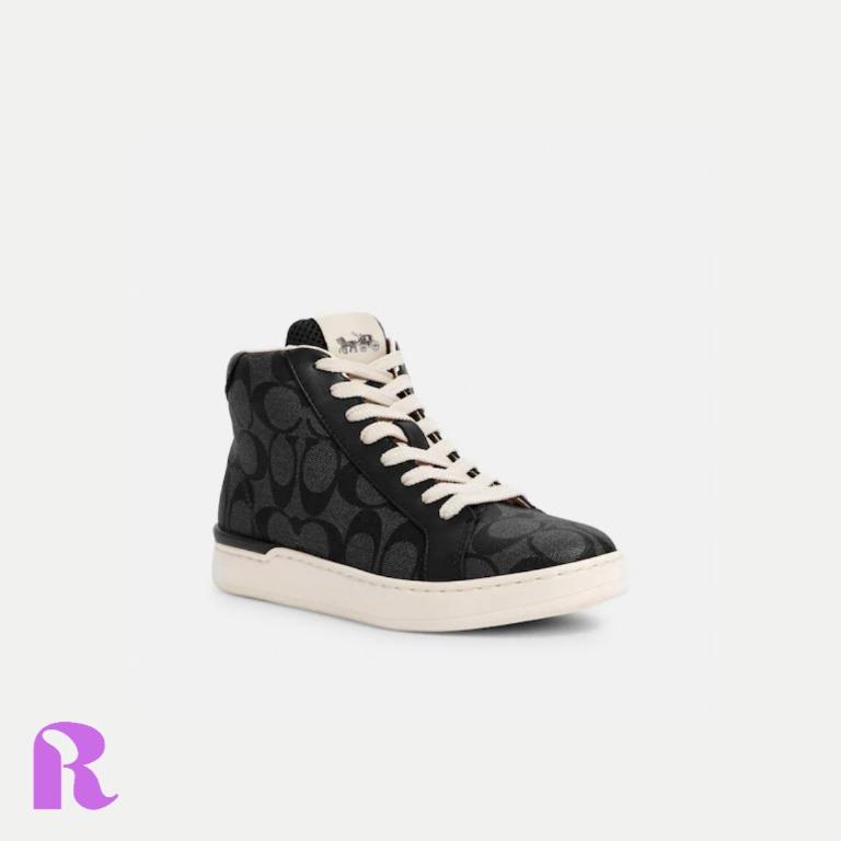 Shop Coach SIGNATURE Clip Court High Top Sneaker (G5385) by