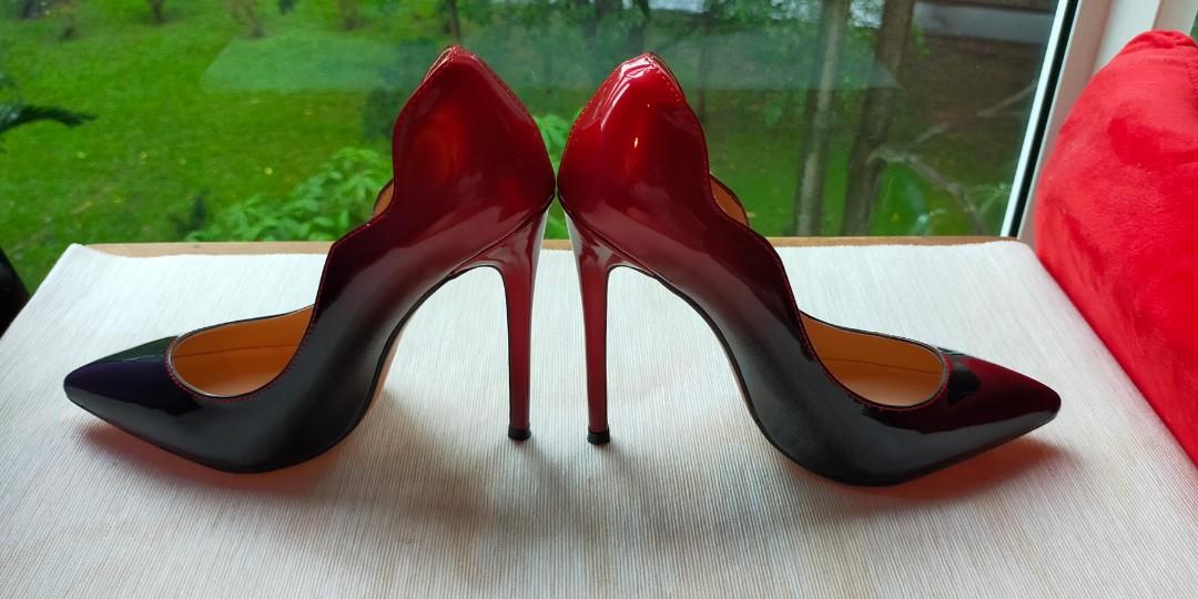 Red and cheap black ombre shoes