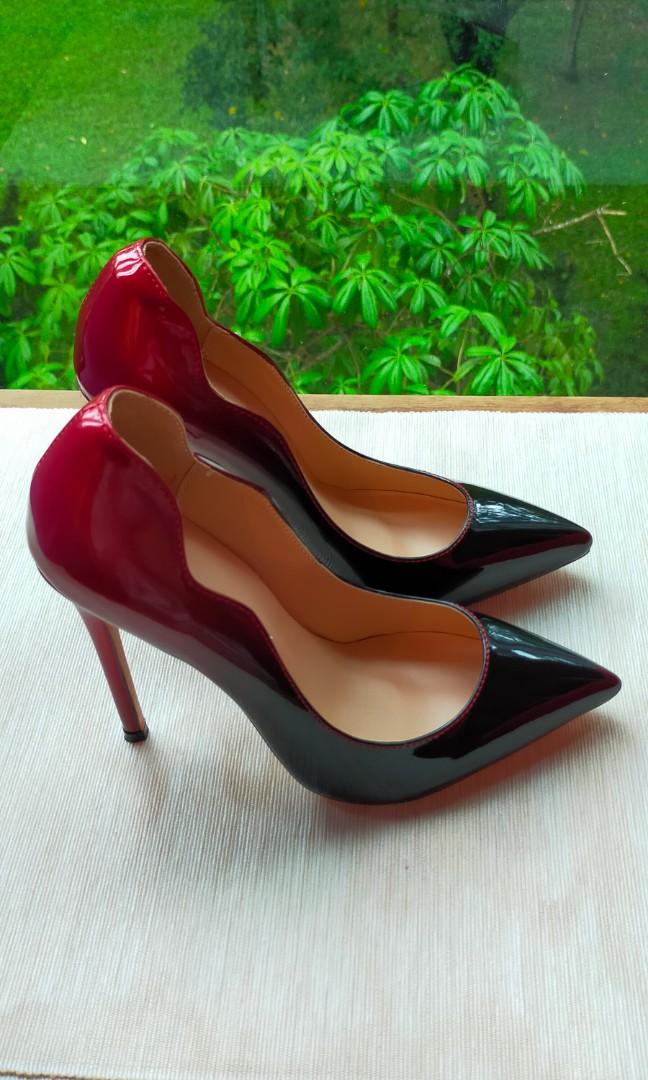 Red black sales ombre shoes