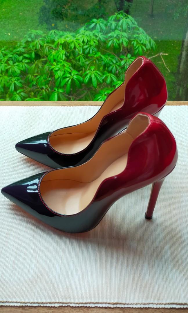 Red black sales ombre shoes