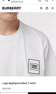 RRP $670 Burberry logo applique white t-shirt