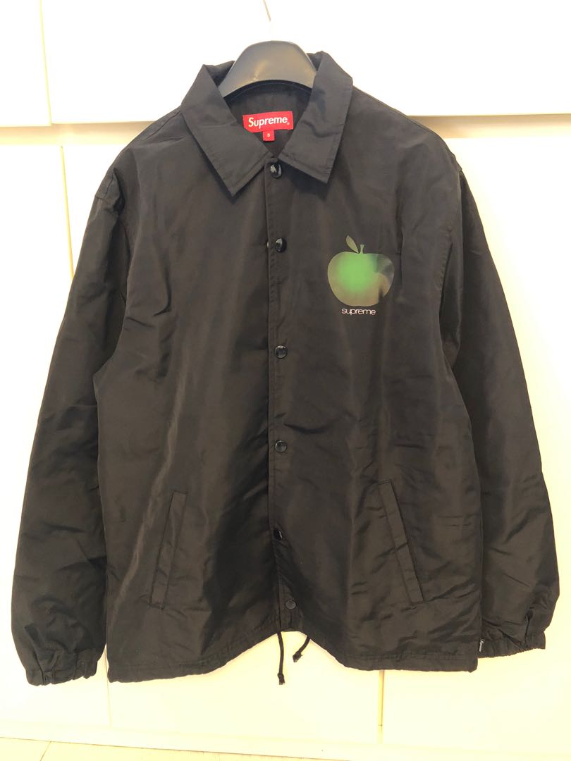 Supreme Apple Coaches Jacket Black SS19, 名牌, 服裝- Carousell