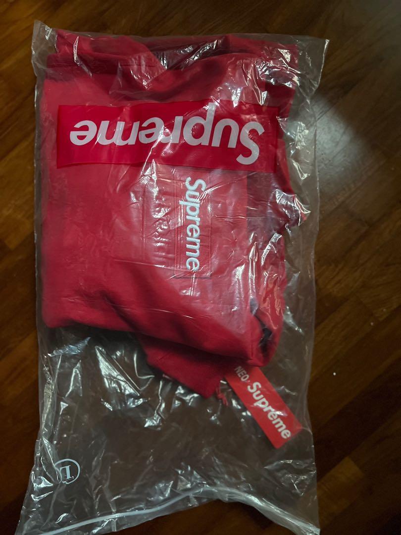 Supreme NY Plastic Tote Bag Red Box Logo Shopping Bag and 2 BOGO Stickers