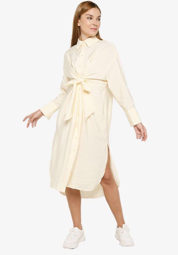T shirt dress with tie front hotsell