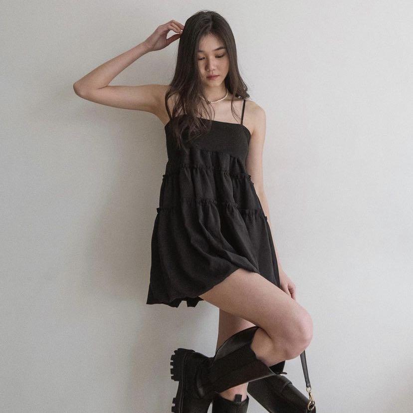 Baby doll dress with spaghetti straps new arrivals