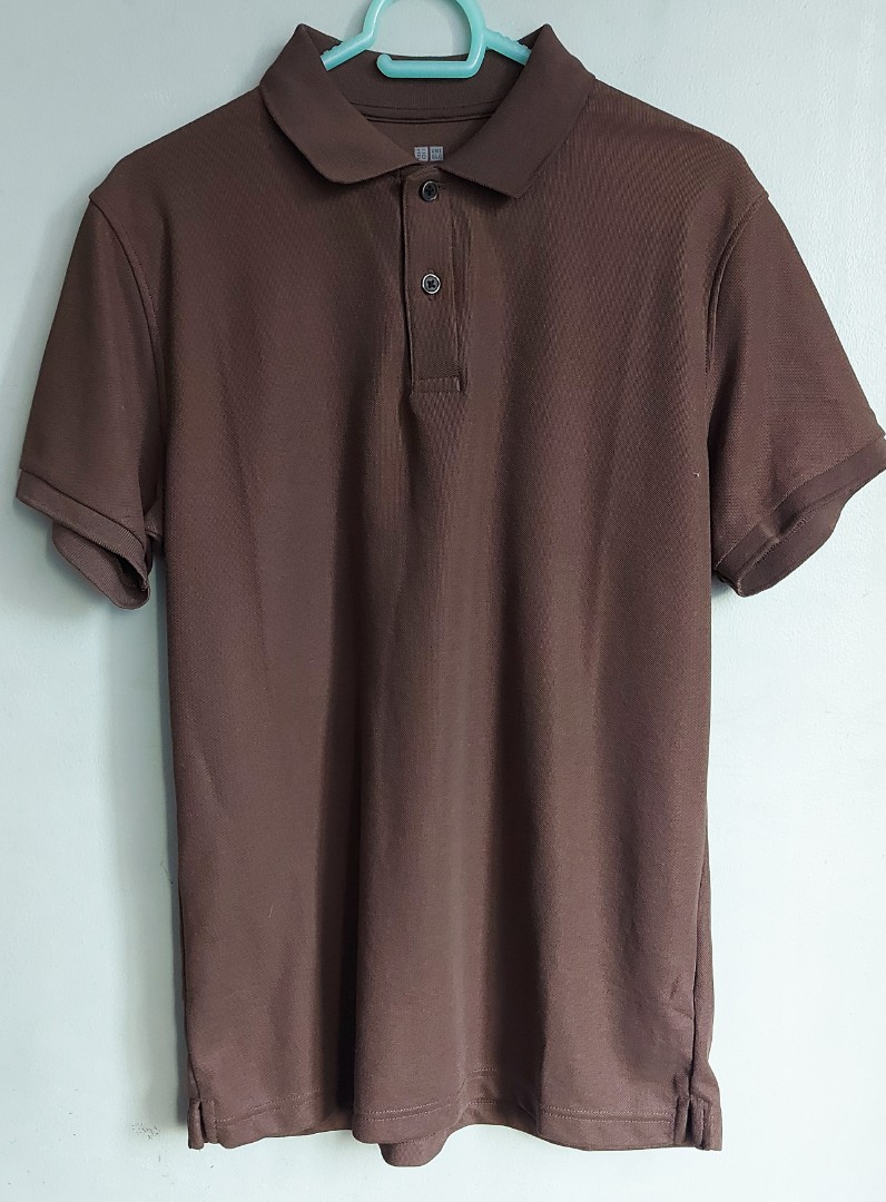 Uniqlo Pique Slim Fit Polo Shirt (dark brown), Men's Fashion, Tops